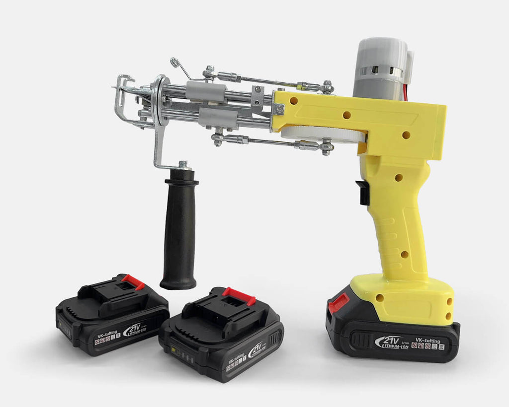 New Wireless Tufting Gun 2-in-1 Cut Pile and Loop Pile Hand Rugs Tool Tuft Machine (Yellow)