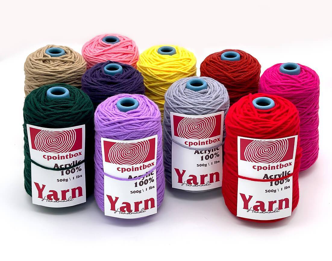 8ply 100g/400g/600g 100 Wool Acrylic Cone Tufting Gun Rug Yarn Bulk Crochet  Fancy Threads